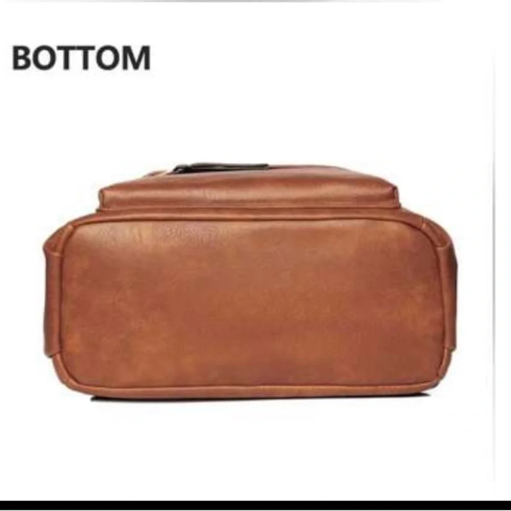 Luxe Vegan Leather Colorful Strap Backpack Shoulder bag - Picture 12 of 13